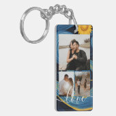 Personalized Photo and Text Photo Collage  Sleutelhanger (Voorkant Links)