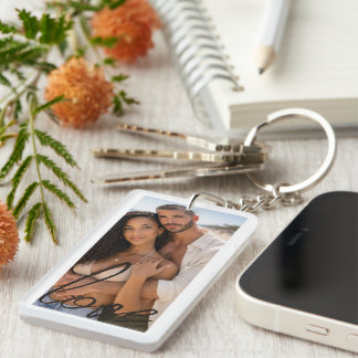 Personalized Photo and Text Photo Collage Sleutelhanger
