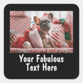 Personalized Photo and Text Vierkante Sticker (Voorkant)