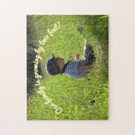 Personalized Photo Baby Announcement Jigsaw Puzzle Legpuzzel (Verticaal)