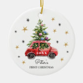 Personalized Photo Baby's First Christmas Keramisch Ornament (Voorkant)