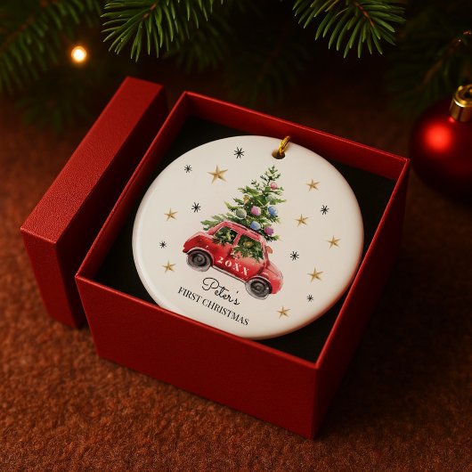 Personalized Photo Baby's First Christmas Keramisch Ornament
