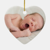 Personalized Photo Baby's First Christmas Red Bow Keramisch Ornament (Achterkant)