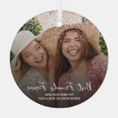 Personalized photo best friend glas ornament (Achterkant)