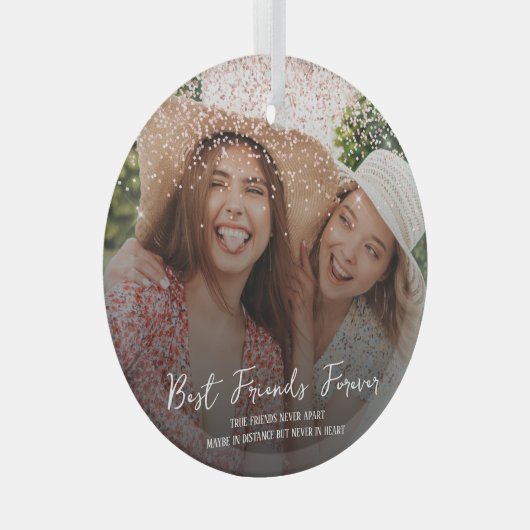 Personalized photo best friend glas ornament (Voorkant Rechts)