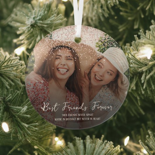 Personalized photo best friend glas ornament (Insitu)
