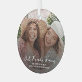 Personalized photo best friend glas ornament (Voorkant links)