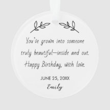 Personalized Photo & Birthday Message Ornament