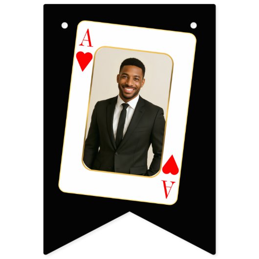 Personalized Photo Bunting, Custom Casino Poker Vlaggetjes (Eerste vlag)