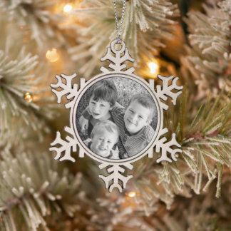 Personalized Photo Christmas Gift Tin Sneeuwvlok Ornament