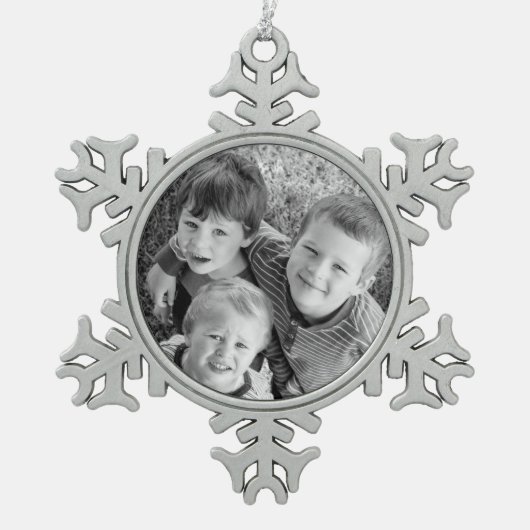 Personalized Photo Christmas Gift Tin Sneeuwvlok Ornament (Voorkant)