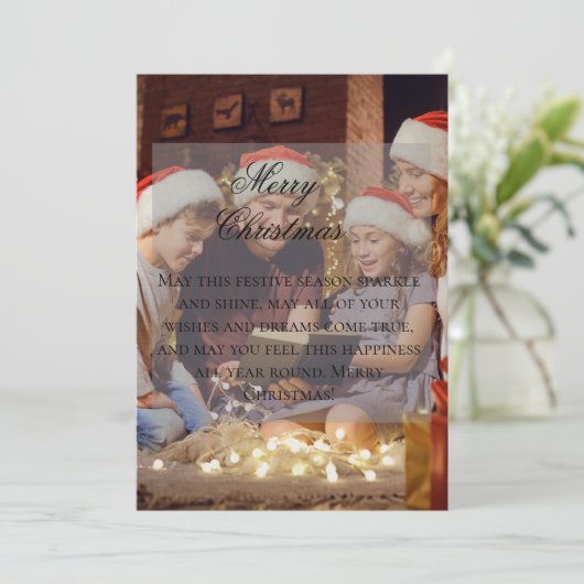 Personalized Photo Christmas Greeting Card Kaart (Staand voorkant)