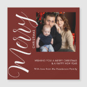 Personalized Photo Christmas Magnetic Card (Voorkant)