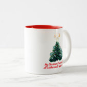 Personalized Photo Christmas Tree Ornament Tweekleurige Koffiemok (Voorkant rechts)