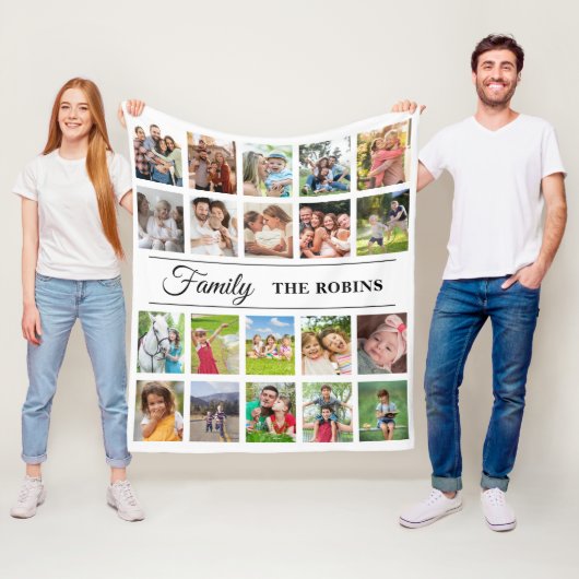 Personalized Photo Collage Blanket Photo Fleece Deken (In situ)