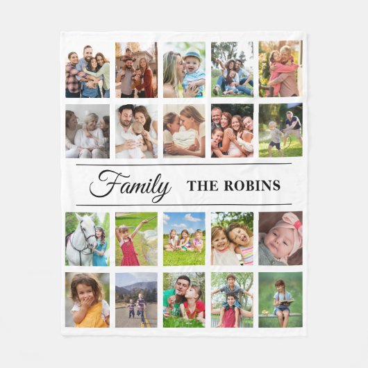 Personalized Photo Collage Blanket Photo Fleece Deken (Voorkant)