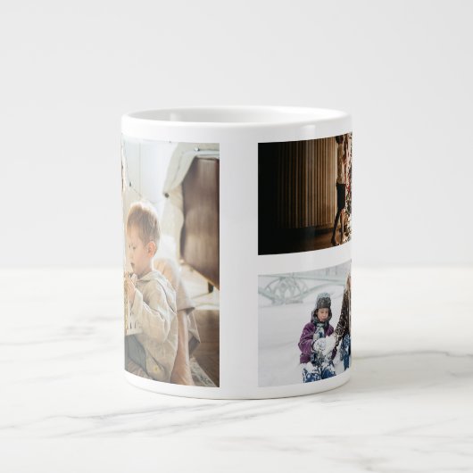 Personalized Photo Collage Grote Koffiekop (Voorkant)
