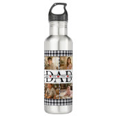 Personalized Photo Collage & Kids' Names "DAD" Waterfles (Voorkant)