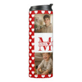 Personalized Photo Collage Mom Heart & Kids Name Thermosbeker (Gedraaid links)
