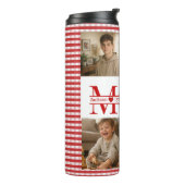 Personalized Photo Collage Mom Heart & Kids Name Thermosbeker (Gedraaid links)