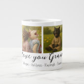 Personalized Photo Collage Mug with Custom Names Grote Koffiekop (Voorkant)