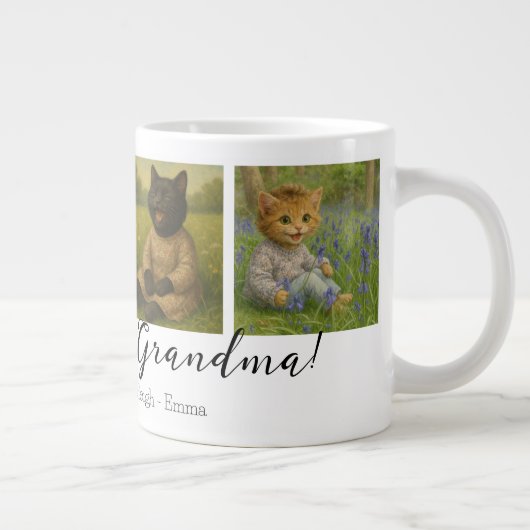 Personalized Photo Collage Mug with Custom Names Grote Koffiekop (Rechts)
