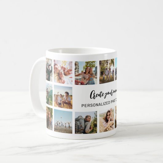 Personalized Photo Collage Mug With Custom Text Koffiemok (Voorkant links)