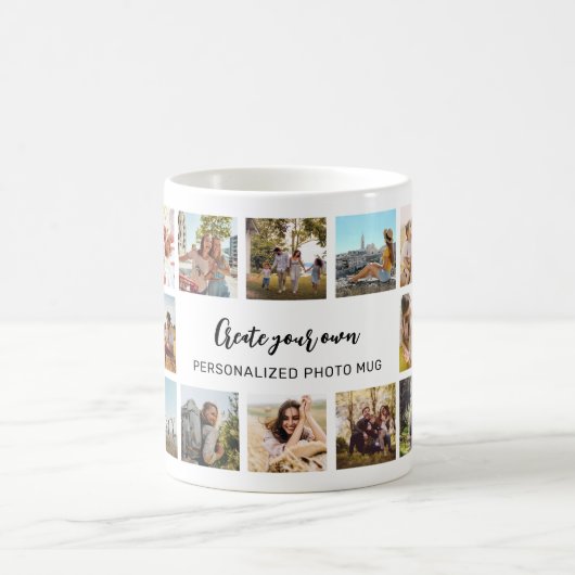 Personalized Photo Collage Mug With Custom Text Koffiemok (Center)