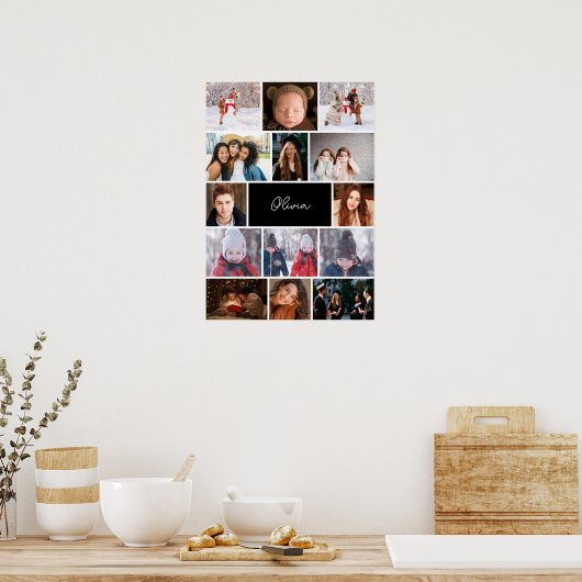 Personalized Photo Collage Poster with Name (Keuken)