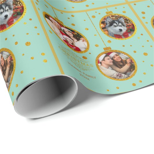 Personalized Photo - Custom Family Holiday Cadeaupapier (Rol Hoek)