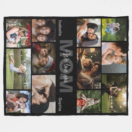 Personalized Photo, Custom Name Fleece Blanket Deken (Voorkant (Horizontaal))