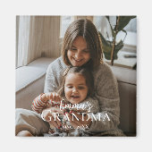Personalized Photo & Custom Text Grandma Since -  Magneet (Voorkant)