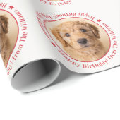 Personalized Photo Dog Birthday Cadeaupapier (Rol Hoek)