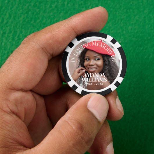 Personalized Photo Elegant Memorial Poker Chips (Hand)