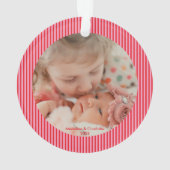 Personalized Photo Elegant Script Pink Christmas Ornament (achterkant)