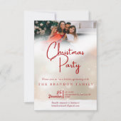 Personalized Photo Family Holiday Holly Christmas  Kaart (Voorkant)