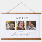Personalized Photo Family Where Love Never Ends Hangend Wandkleed (Voorkant)