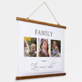 Personalized Photo Family Where Love Never Ends Hangend Wandkleed (Gebogen)