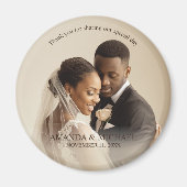 Personalized Photo Favor with Names & Wedding Date Magneet (Voorkant)