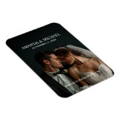 Personalized Photo Favor with Names & Wedding Date Magneet (Rechterzijde)