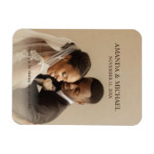 Personalized Photo Favor with Names & Wedding Date Magneet (Horizontaal)