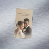 Personalized Photo Favor with Names & Wedding Date Magnetisch Visitekaartje (Voorbeeld)