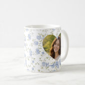 Personalized Photo – Floral Heart Design, Soft Pas Koffiemok (Voorkant rechts)