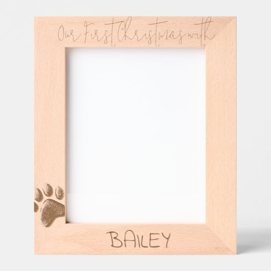 Personalized Photo Frame Dog 1st Christmas, 8x10" Gegraveerde Lijstjes (Voorkant)