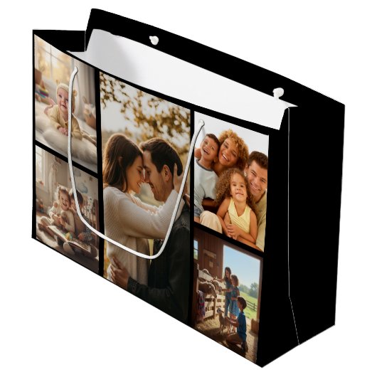 Personalized Photo Gift Bag for Special Occasions Groot Cadeauzakje (Voorkant Gekanteld)