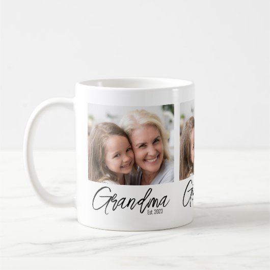 Personalized Photo Grandma Established Year Koffiemok (Links)