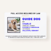Personalized Photo Guide Dog Service Dog Badge (Voorkant)