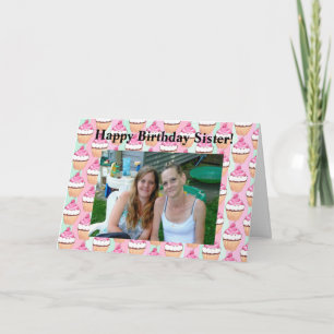 Personalized Photo Happy Birthday to my Sister Kaart