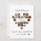 Personalized Photo Heart Love Card for Couples Feestdagenkaart (Voorkant)