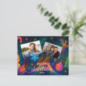 Personalized Photo Holiday Card - Custom Christmas Feestdagenkaart (Staand voorkant)